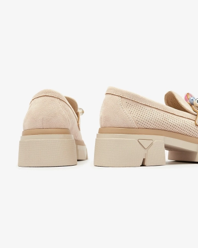 Mocassins ajourés beige pour femme Peloga- Footwear