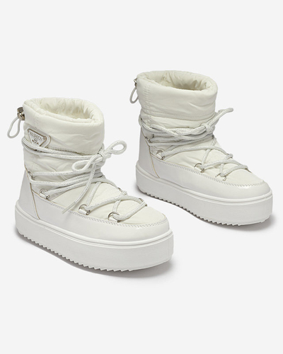 OUTLET Bottes de neige blanches pour enfants Asifa - Chaussures