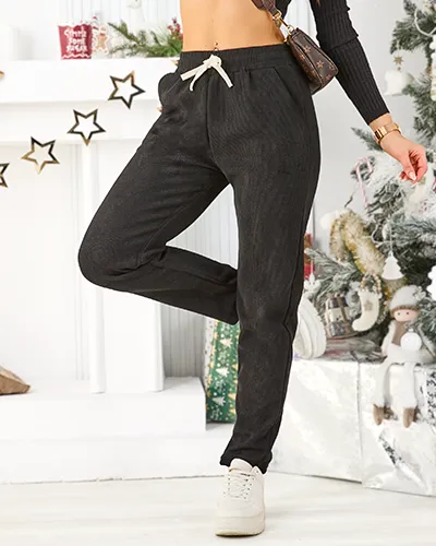 Royalfashion Pantalons de survêtement chauds pour femmes de grande taille