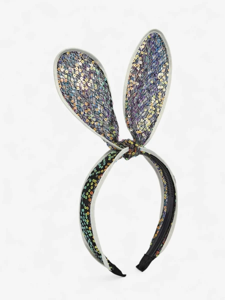 Royalfashion Bandeau pour enfants avec oreilles de lapin et paillettes