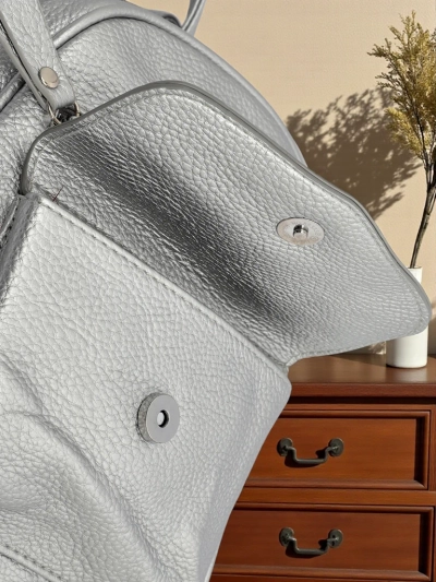 Sac à dos pour femme Selene Silver en cuir écologique Królewska Moda, 25x25 cm