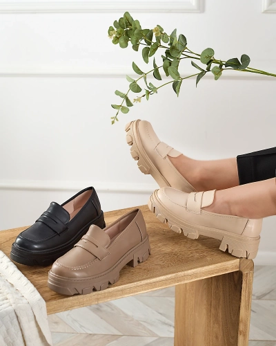 Mocassins marron clair pour femme sur semelle solide Desika - Footwear