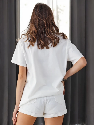 T-shirt en coton Royalfashion pour femmes avec des chats