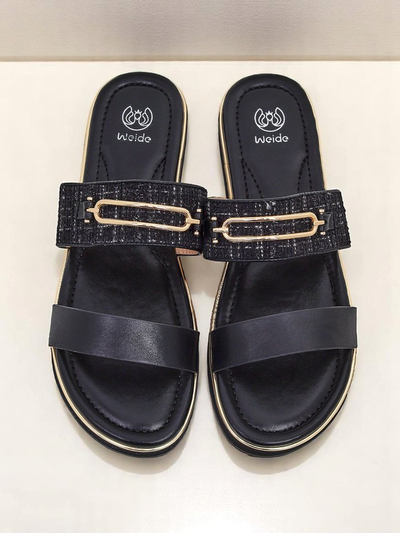 Royalfashion Chaussons à semelle plate pour femmes Mamma