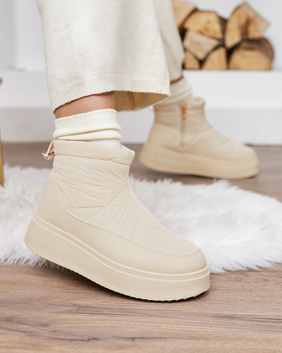 Royalfashion Bottes de neige à enfiler pour femme en couleur crème Armeda
