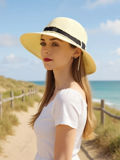 Royalfashion Chapeau de paille pour femme Sunny Meadow