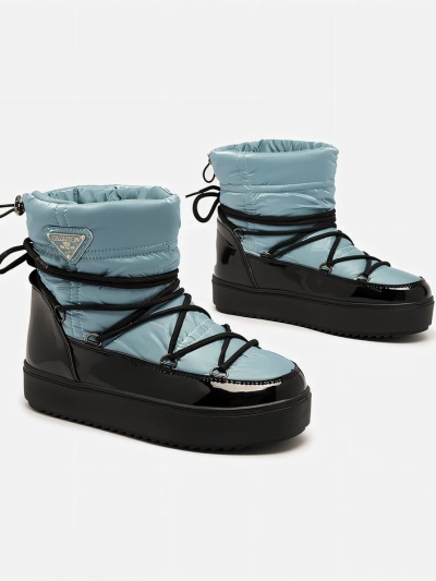 Royalfashion Bottes à enfiler pour femmes bottes de neige a'la en bleu Vevnose