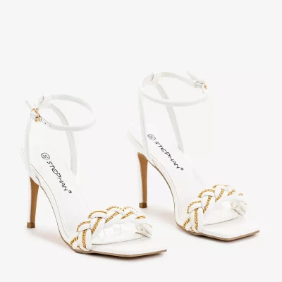 OUTLET Sandales femme blanches sur talon haut Tenedi - Footwear