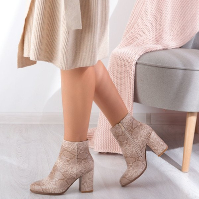 Bottes sur un montant supérieur en peau de serpent a'a Pekan - Chaussures