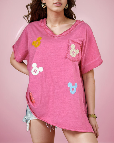 Royalfashion T-shirt femme avec patchs