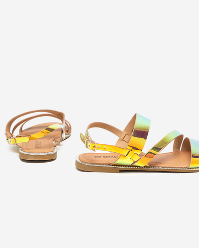 Sandales holographiques dorées pour femmes Ajazz- Footwear