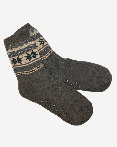 Royalfashion Chaussettes isolées de Noël pour homme gris foncé