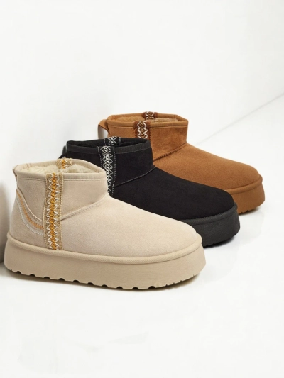 Bottes courtes style bottes de neige pour femmes Pravel