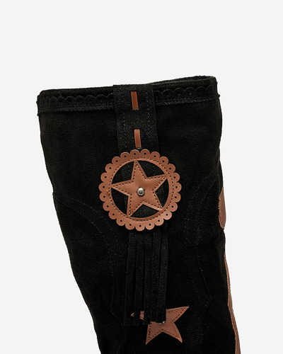 Royalfashion Bottes noires pour femme avec ancre cachée Figgers