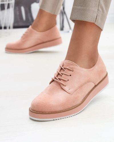 Demi-pointes à lacets a'la oxfords rose pâle pour femme Oksila - Chaussures