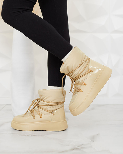 Royalfashion Bottes de neige à enfiler pour femme de couleur marron clair Dabenda