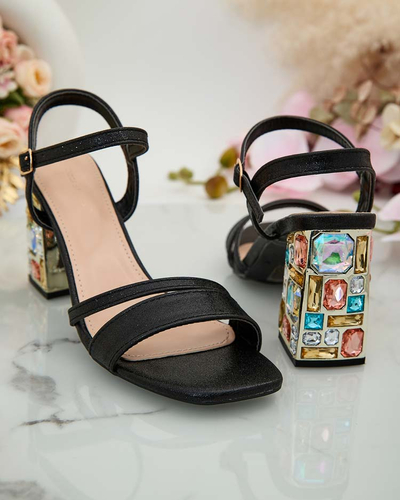 Royalfashion Sandales à talon Solepte strass pour femme