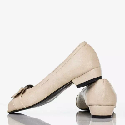 OUTLET Ballerines beiges en cuir écologique Milja - Chaussures