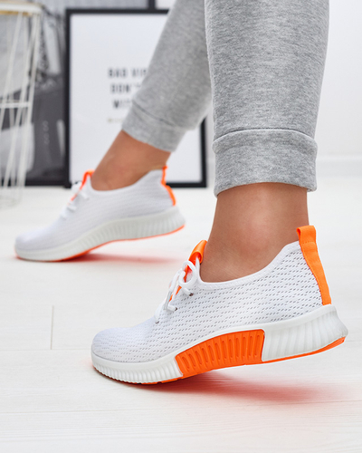 Chaussures de sport blanches pour femmes avec inserts orange Kedeti - Footwear