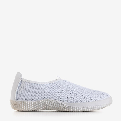 Sneakers femme blanches ajourées slip on Agla - Chaussures