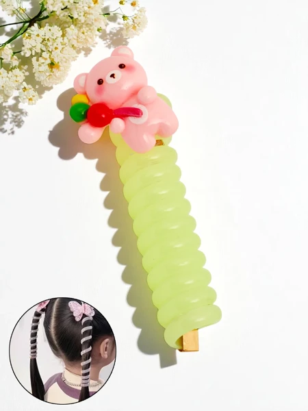 Royalfashion Élastique à cheveux ressort avec ourson Teddy Twist