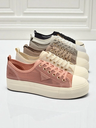 Baskets pour femmes Afrodyta Rosa – chaussures roses aérées en tissu pour l'été