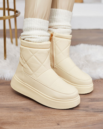 Royalfashion Beige bottes pour femmes a'la bottes de neige Kacecica