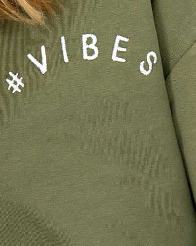 Ensemble de survêtement de sport vert foncé pour femme avec un sweat crop top - Vêtements