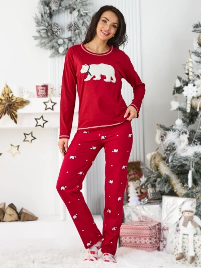 Pyjamas en coton pour femmes Royalfashion Noël avec ours polaire