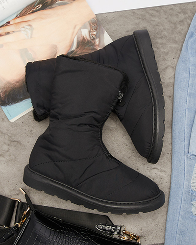 Bottes noires pour femmes a'la bottes de neige Tirigga- Footwear