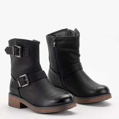 OUTLET Boots femme noires à boucle Invyse - Chaussures