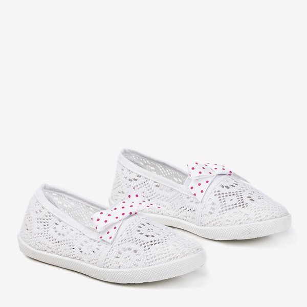 Espadrilles à enfiler blanches karité pour enfants - Chaussures