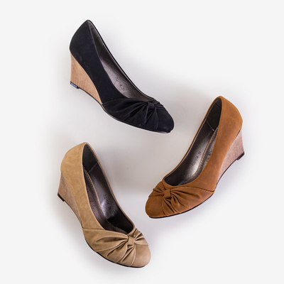 Escarpins compensés camel femme Nicolas - Chaussures