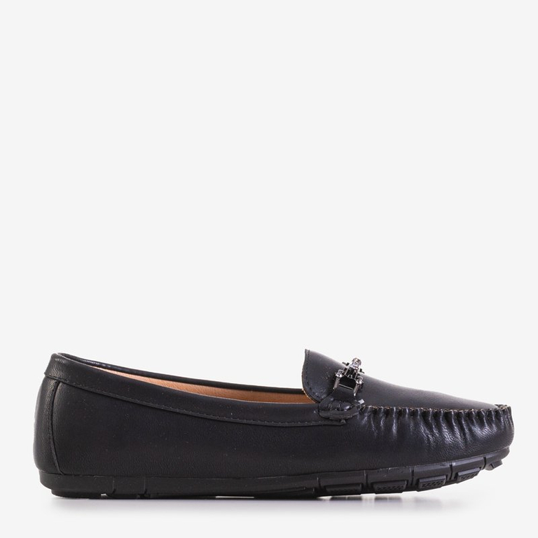 Mocassins noirs pour femmes avec décoration Esiro - Footwear