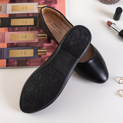 OUTLET Ballerines en cuir écologique pour femmes noires Kumira - Chaussures