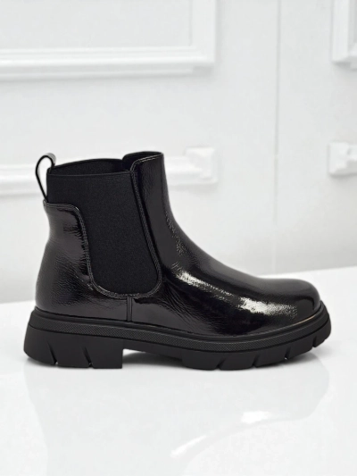 Bottines en cuir écologique verni Oryss
