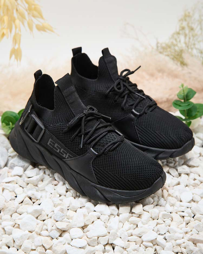 Esmeralda Sneakers Noires à Talon Plat