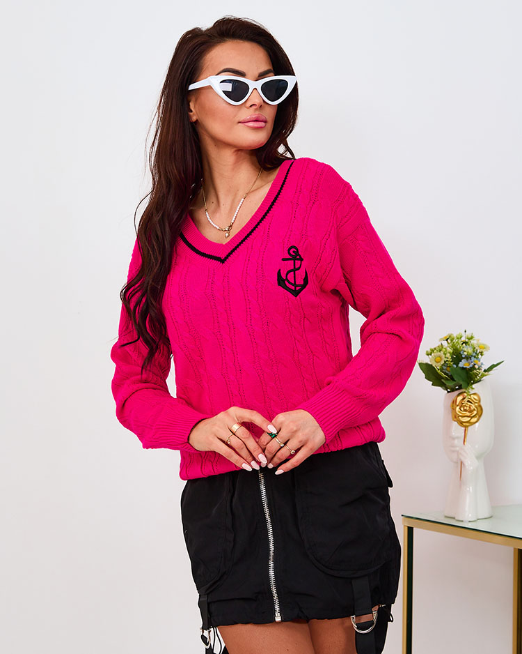 Royalfashion Pink Pull Patch pour femme