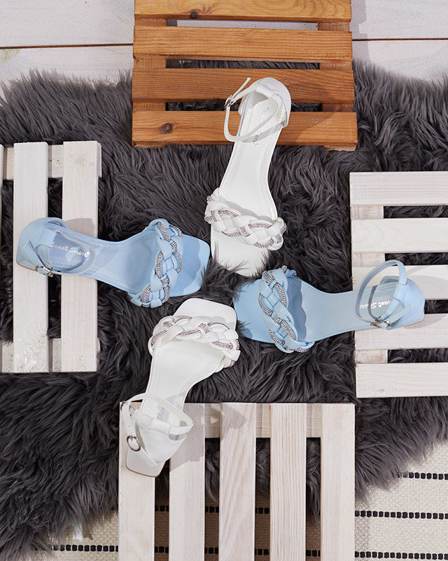 OUTLET Sandales blanches pour femmes sur le poteau de Marienka - Chaussures