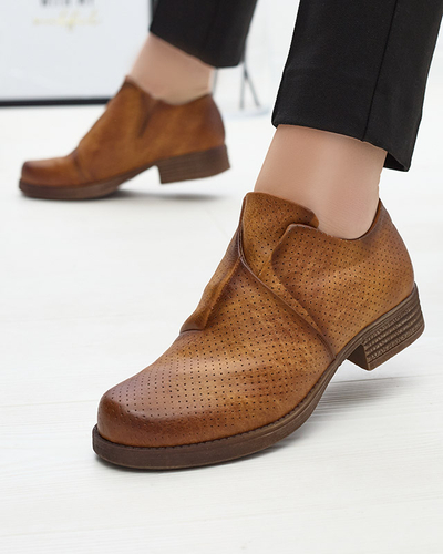 Demi-bottes en cuir écologique pour femmes Camel Ilioppa- Footwear