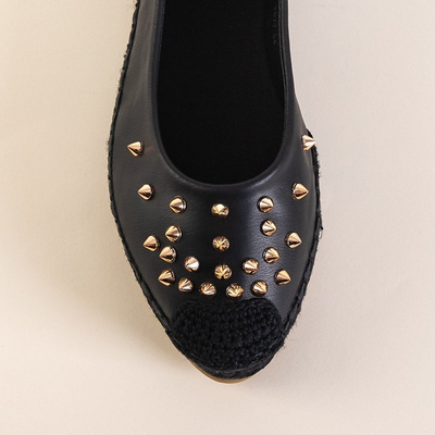 OUTLET Espadrilles noires pour femmes avec jets Edmaria - Chaussures