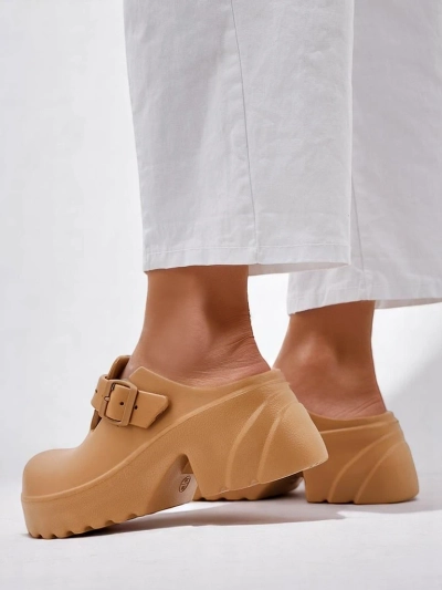 Royalfashion Sandales à talons en caoutchouc pour femmes Voxones