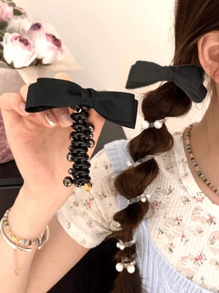 Royalfashion Élastique à cheveux en spirale avec nœud Spirabella
