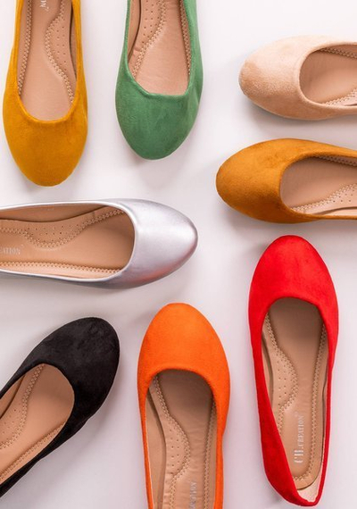 Royalfashion Ballerines pour femmes en éco-suède orange Marius
