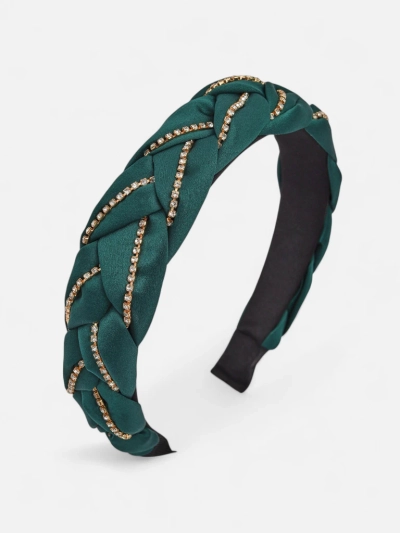 Royalfashion Serre-tête tressé orné de zircons