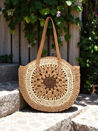 Royalfashion Sac à main en paille pour femme Flora Grande
