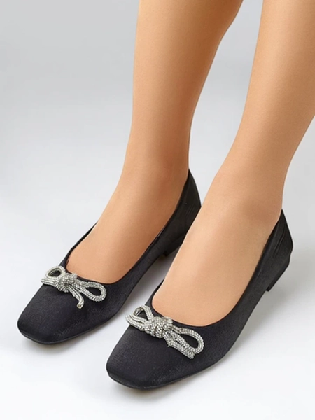 Royalfashion Ballerines pour femmes avec un nœud et brillance Ofenal