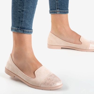 Mocassins roses pour femmes avec gaufrage décoratif Lops - Chaussures 1