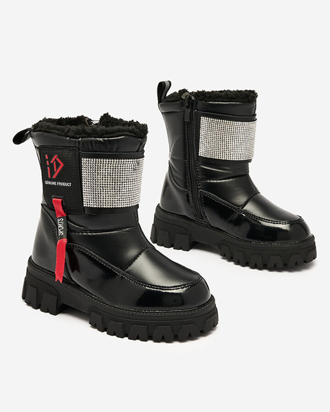 Royalfashion Noir chaussures enfants a'la bottes de neige Fesifa