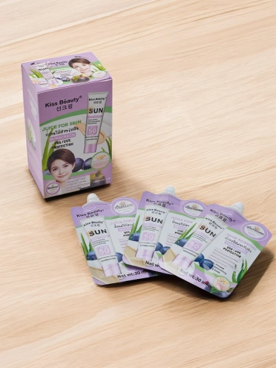 Crème Solaire Kiss Beauty 50 SPF en sachets de 30 ml x 10 pcs